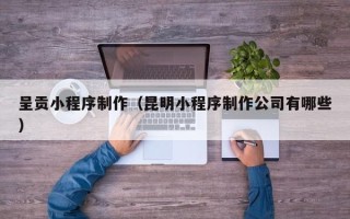 赤壁呈贡小程序制作（昆明小程序制作公司有哪些）